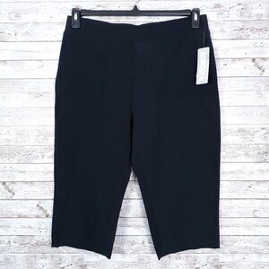 32 Degrees Cool Womens Cropped Pants L Pull On Stretch Zip Pockets 342